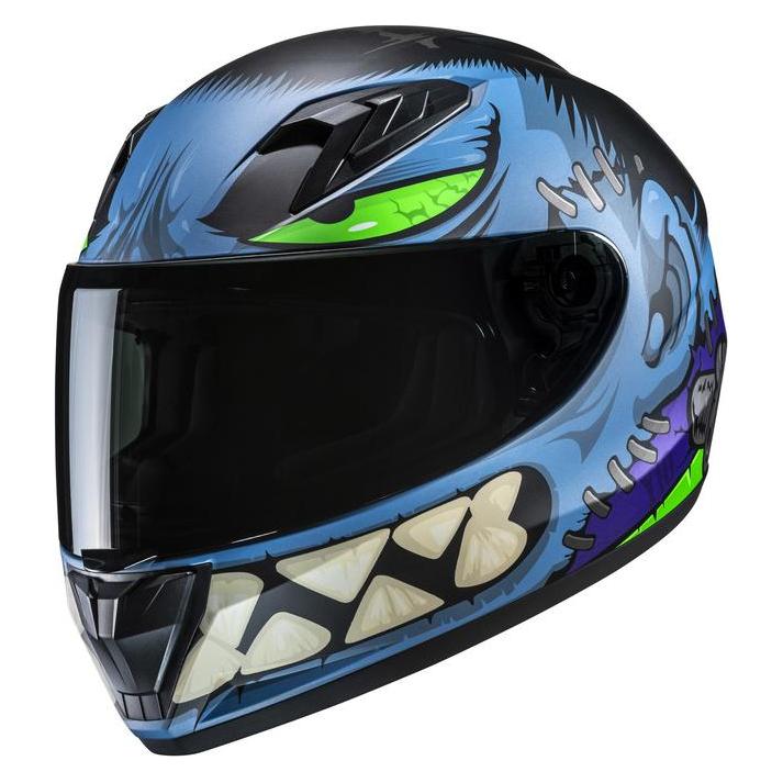 HJC Junior Y10 Frank Blau Rot Motorradhelm (XL, 52 - 53 cm) (107H57.22-3)
