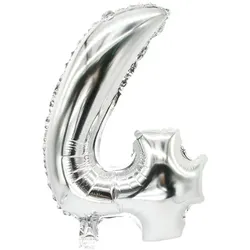 Papstar Folienluftballon »4« silber silber