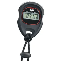 Digitale Stoppuhr 1/100 Sekunde schwarz/silber