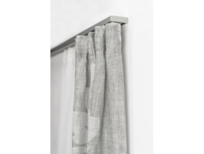 Gardinenschiene GARESA 101 , grau (aluminiumfarben), L:300cm, Aluminium, Kunststoff, Gardinenstangen, Gardinenschiene, Innenlaufprofil, schlicht, Deckenmontage, Aluminium, verlängerbar