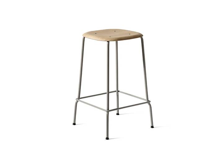 HAY Soft Edge 30 Low Barhocker Soft grey, Chromgestell