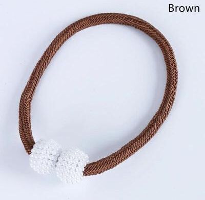 Uplifted Goods Magnetic Pearl Curtain Clip Tie Back brown 2pcs