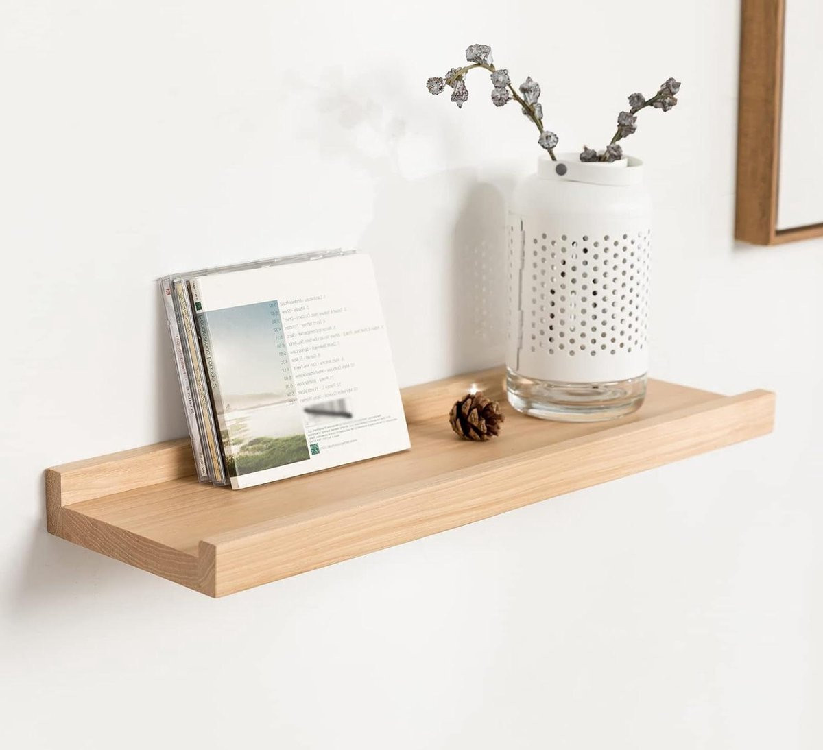 Massief Houten Zwevende Wandplank van Natuurlijk Eikenhout - 30 cm