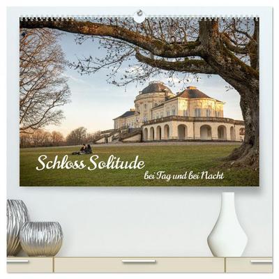 Schloss Solitude bei Tag und bei Nacht (hochwertiger Premium Wandkalender 2026 DIN A2 quer), Kunstdruck in Hochglanz