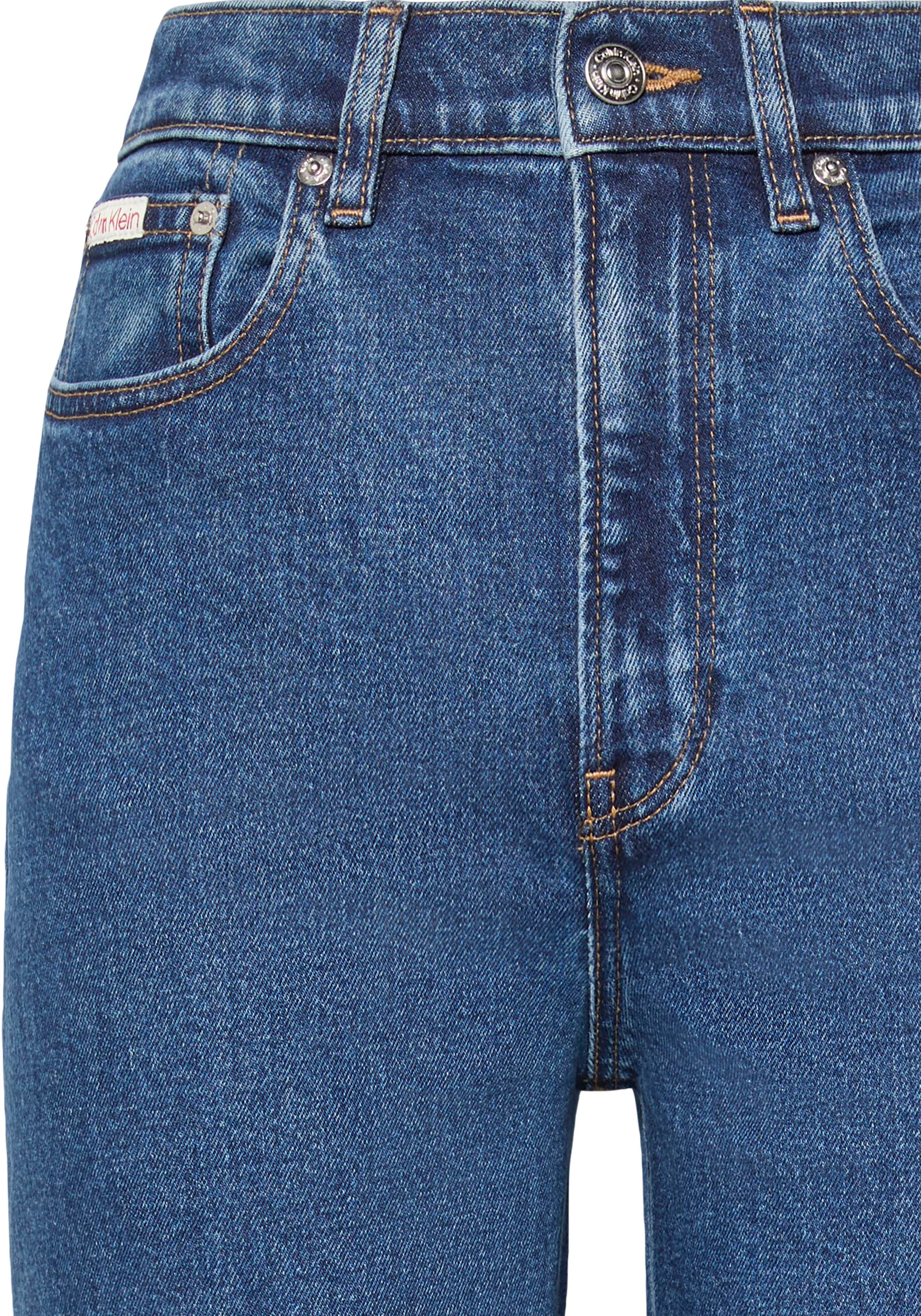 Calvin Klein Jeans "HGH RS STRGHT CK ESS" Mit Gürtelschlaufen pacifico 28, Länge 34