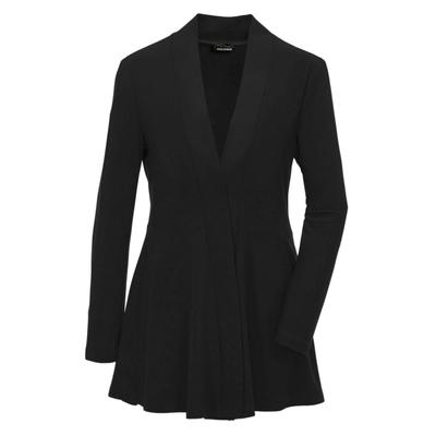 Sweatjacke GOLDNER "Kurzgröße Leichte Shirtjacke lila mit Stretch", Damen, Gr. 20, schwarz, Obermaterial: 95% Polyester PES. 5% Elasthan EL., festlich, normal, eng Tubular, Sweatjacken Sweatjacke, Mit Teilungsnaht hinten für eine elegante Weite