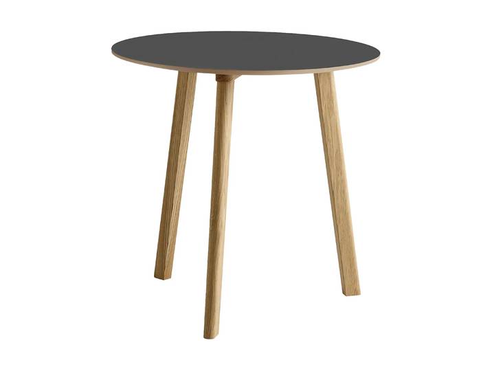 HAY CPH220 Deux 2.0 Tisch Ø75 cm Stone grey-lacquered oak