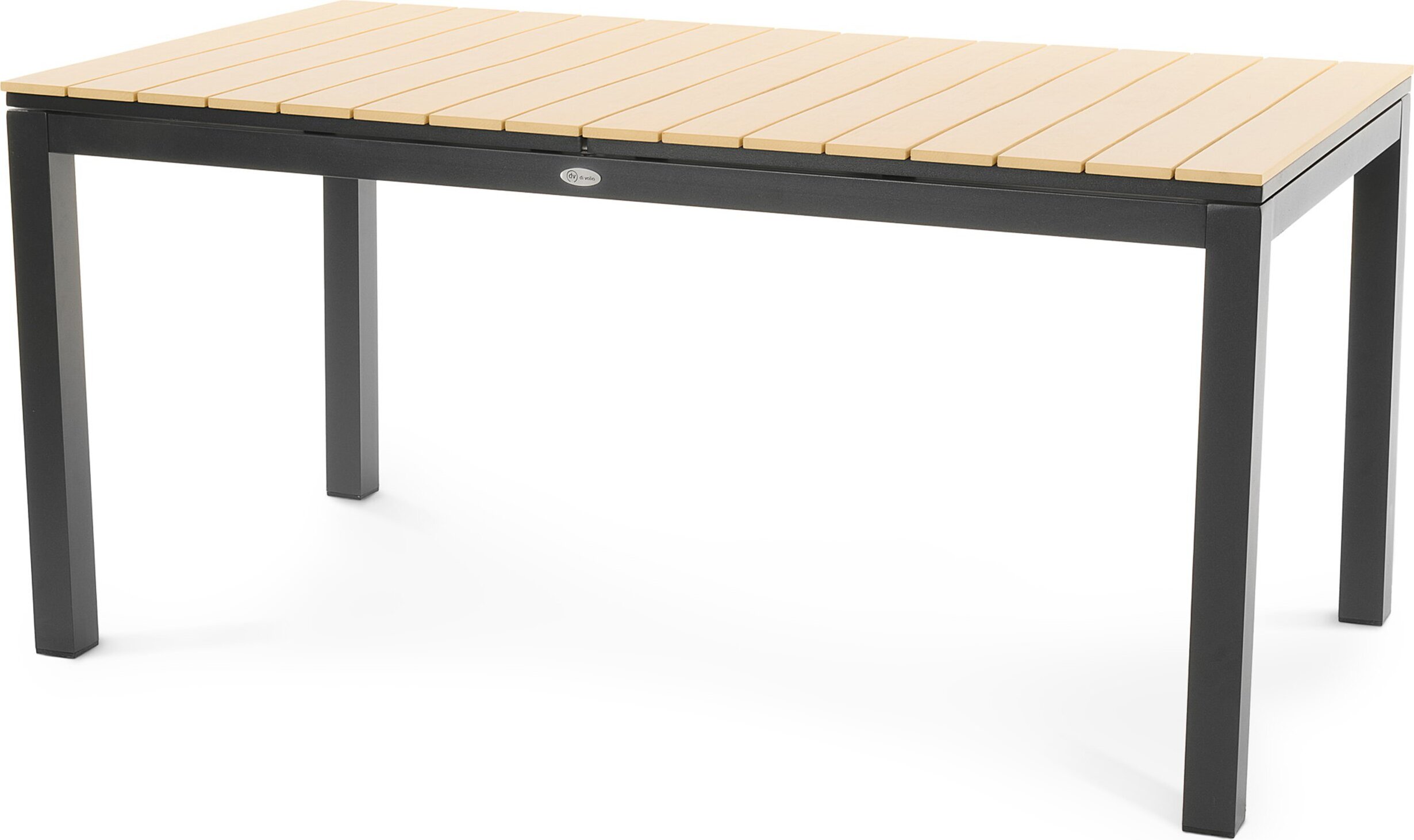 di volio Gartentisch Drena - Beige, 160x210 cm, Gartentisch - wetterfest & ausziehbar, aus Kunstholz und Aluminium