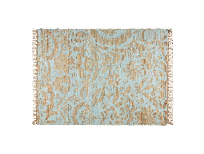 Tapis tissé en jute et coton vert d'eau, 140x200cm