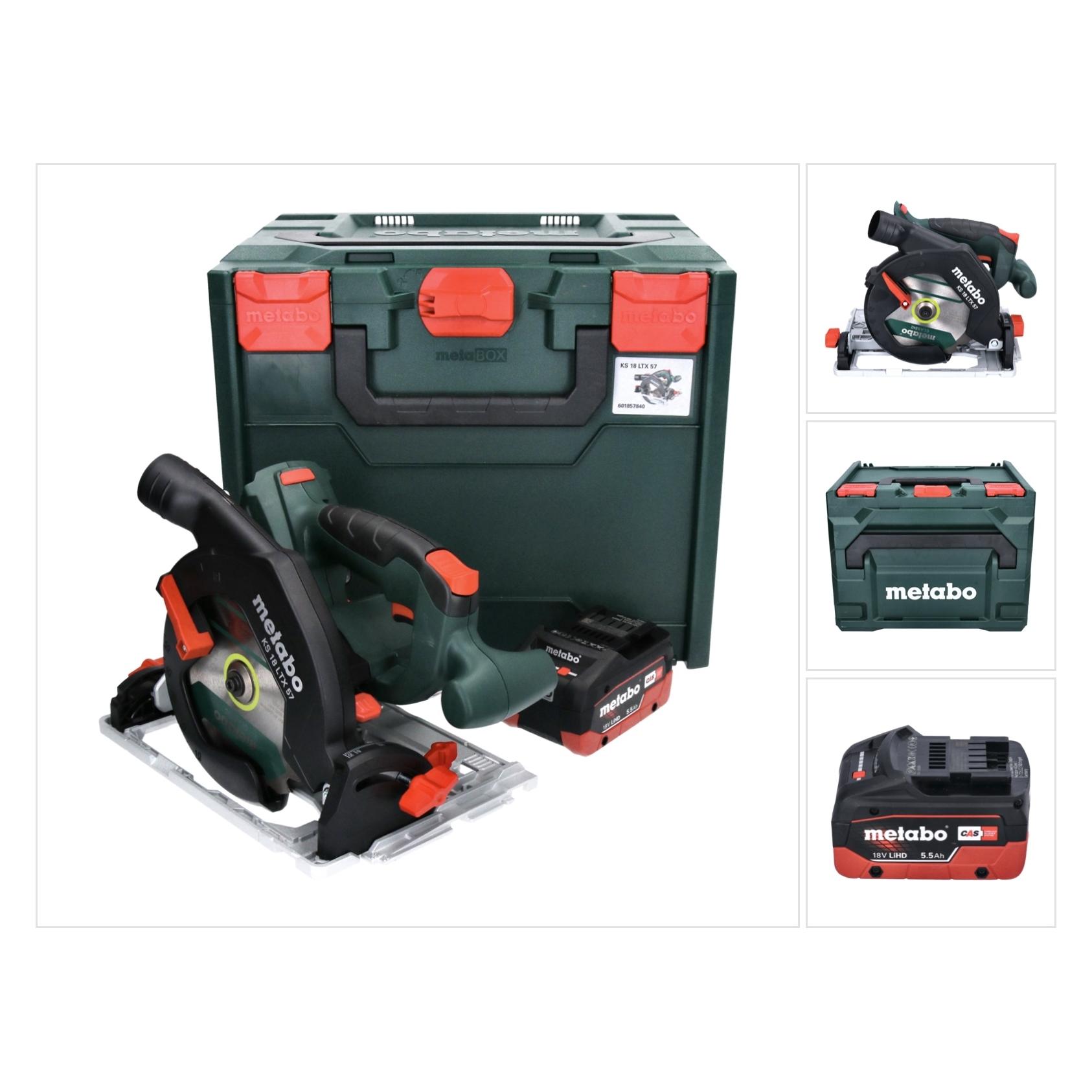Metabo KS 18 LTX 57 Akku Handkreissäge 18V 165x20mm+ 1x Akku 5,5Ah + MetaLoc - ohne Ladegerät (KS 18 LTX 57)