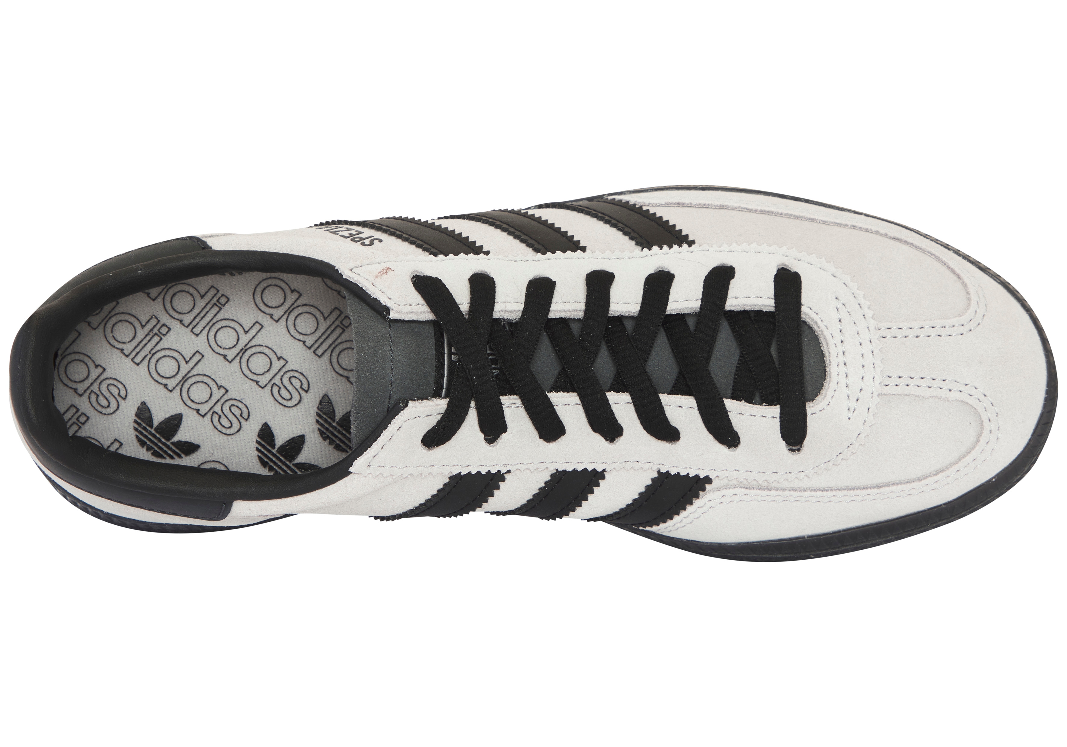 Sneaker ADIDAS PERFORMANCE "HANDBALL SPEZIAL", Herren, Gr. 42,5, schwarz-weiss (gretwo, carbo, club america), Leder, Schuhe Sneaker, AS Roma gretwo, carbo, club america 42,5