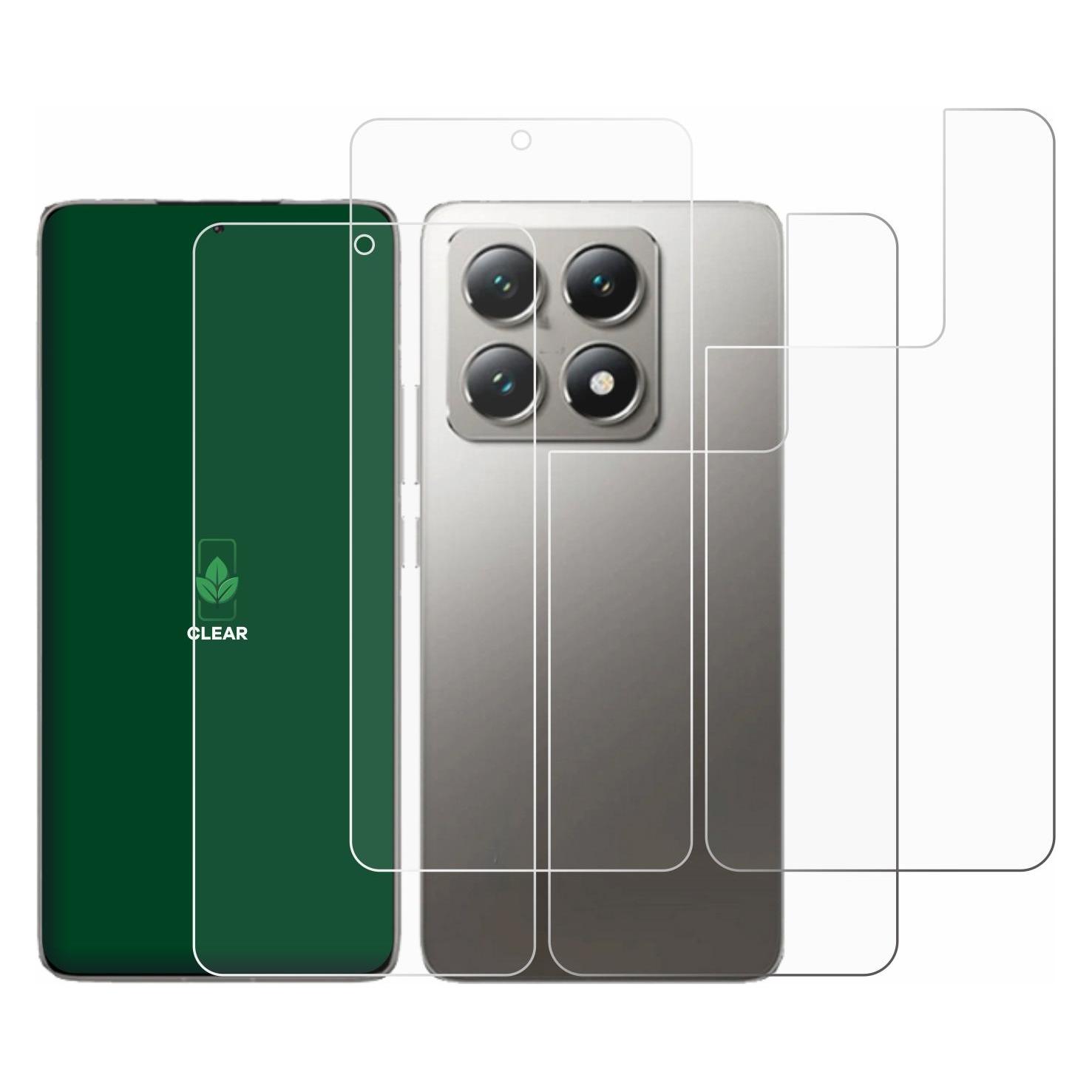 ScreenLeaf Schutzfolie für Xiaomi 14T Pro (Display+Rückseite) Displayschutz Display Schutz Folie Klar T (Xiaomi 14T Pro) (6156425)