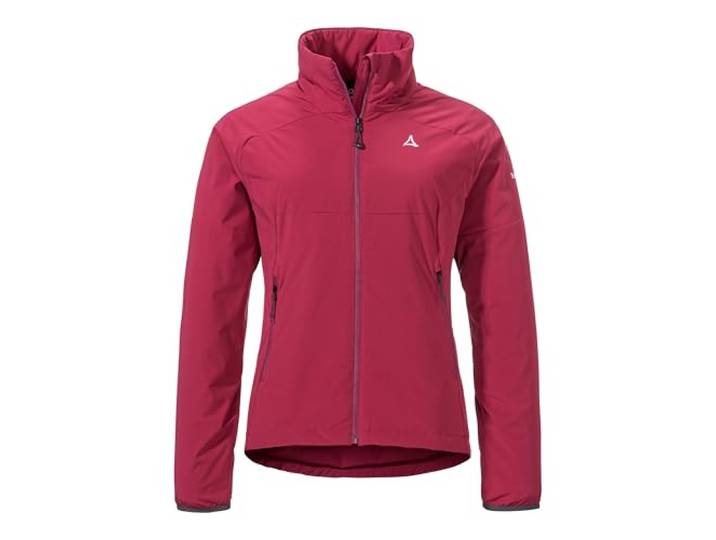 Schöffel Damen Ins Jacket Style Salza WMSs, funktionale Fahrrad Regenjacke mit 4-Wege-Stretch, MTB Jacke mit vorgeformter Passform und Belüftungsöffnungen, merlot, 38