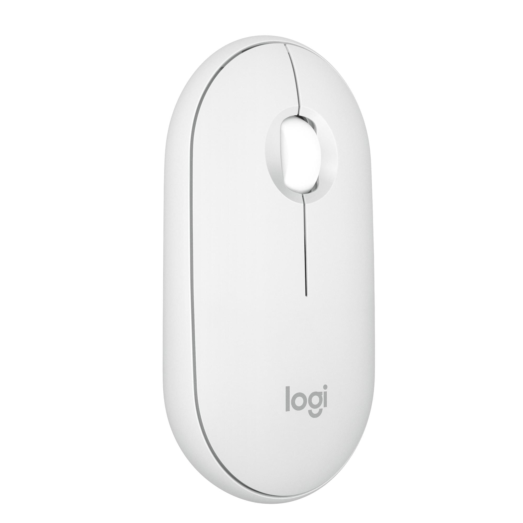 Logitech Pebble Mouse 2 M350S Maus Weiß kabellos (Logi Bolt) für Links- & Rechtshänder