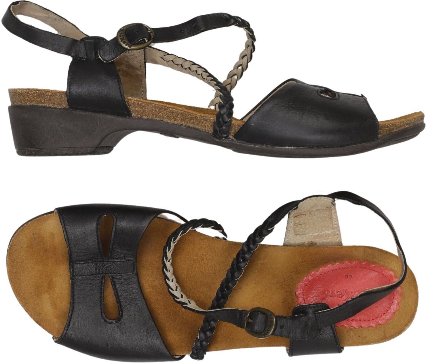 Kickers Damen Sandalen, Schwarz, Gr. EU 40, Leder - Second Hand