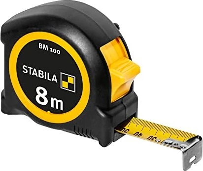 STABILA Maßband BM 100, 1000er-Skala 19579, Stahl 8,0 m