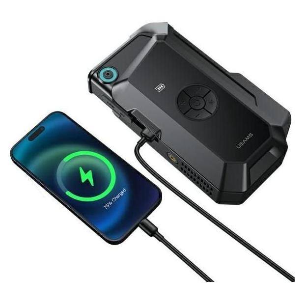 Usams Jumpstarter Powerbank 8000mAh + wbudowana latarka czarny/black ZB287 (1000 A, 8000 mAh) (ZB287QCB01)