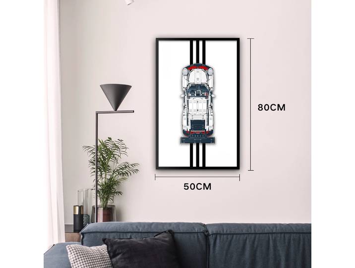 Convient au modèle de voiture Lego 42096, une vitrine en acrylique, un cadre d'affichage mural de 50cm × 80cm, vitrine de voiture jouet
