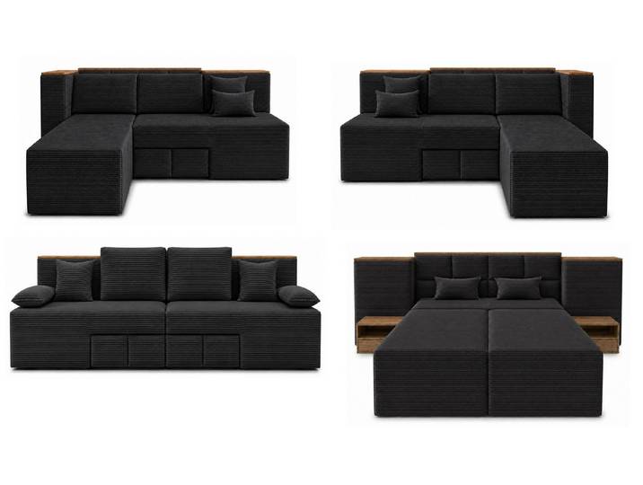 Labett Schlafsofa SmartLiving 4in1 - Sofa, Ecksofa links, rechts & Bett 140x200 Sofabett, Bettcouch, Multifunktionales Sofabett, Sofa, Ecksofa, Bett 140x200
