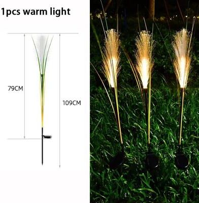 Uplifted Finds Luminous LED Solar Reed Garden Lights   Decorative Outdoor Stake Light For Yards & Christmas warm Light A