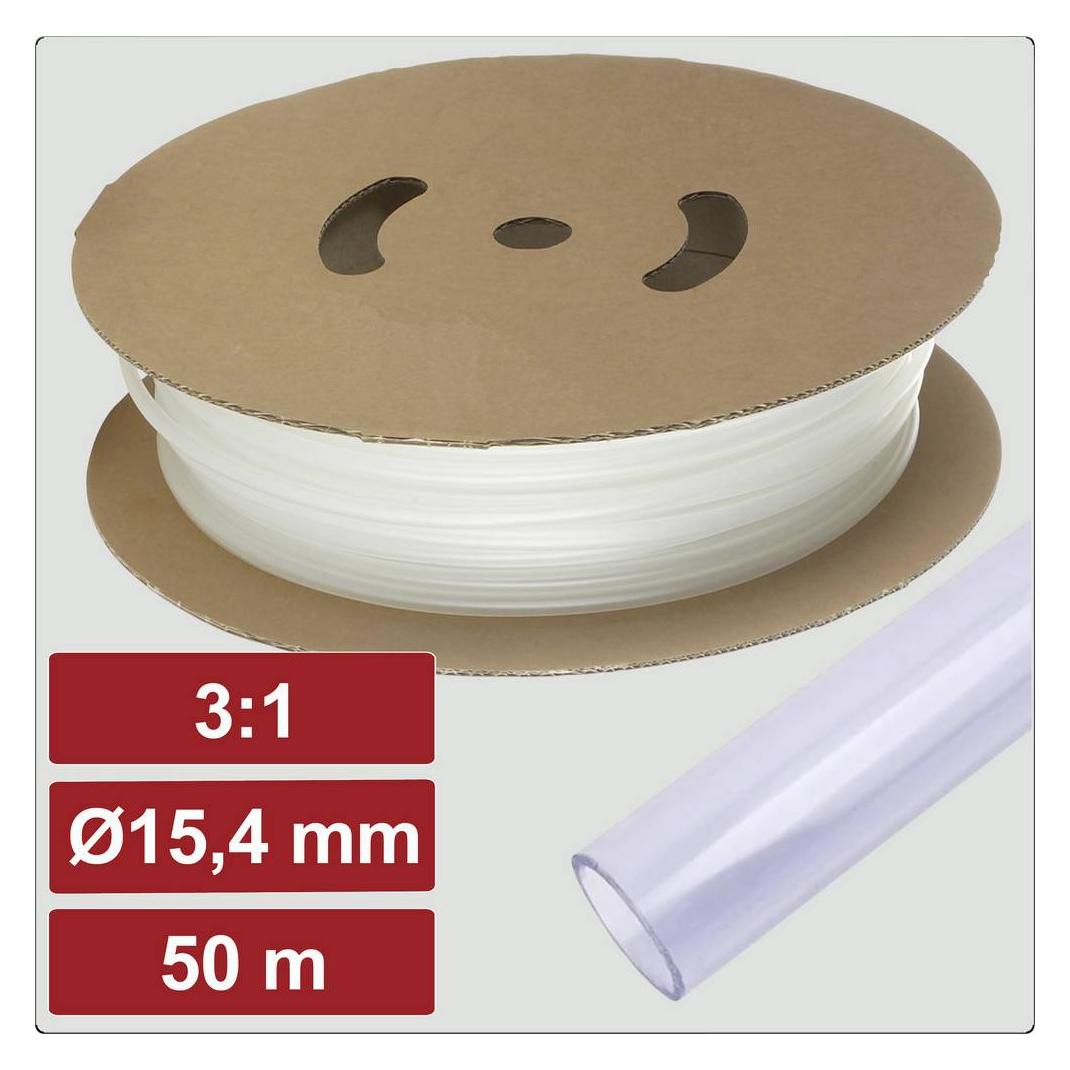 Electronic Garage EG25CA100 Schrumpfschlauch mit Kleber Transparent 15.4 mm 5.1 (50x) (EG25CA100)
