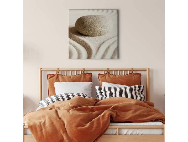 Impression sur toile Stone In Sand Polyester PVC / Épicéa Beige 50 x 50cm
