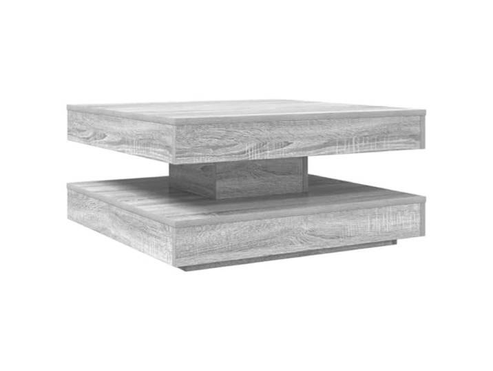 KMVXCVNM Couchtisch Drehbar Sofatisch Grau Sonoma 70x70x34,5 cm Flexibler Beistelltisch fürs Wohnzimmer mit 360 Grad Rotation und offener Ablage für Magazine und Alltagsgegenstände.