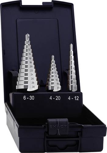 Exact 05332 HSS Stufenbohrer-Set 3teilig 3-Flächenschaft 1 Set