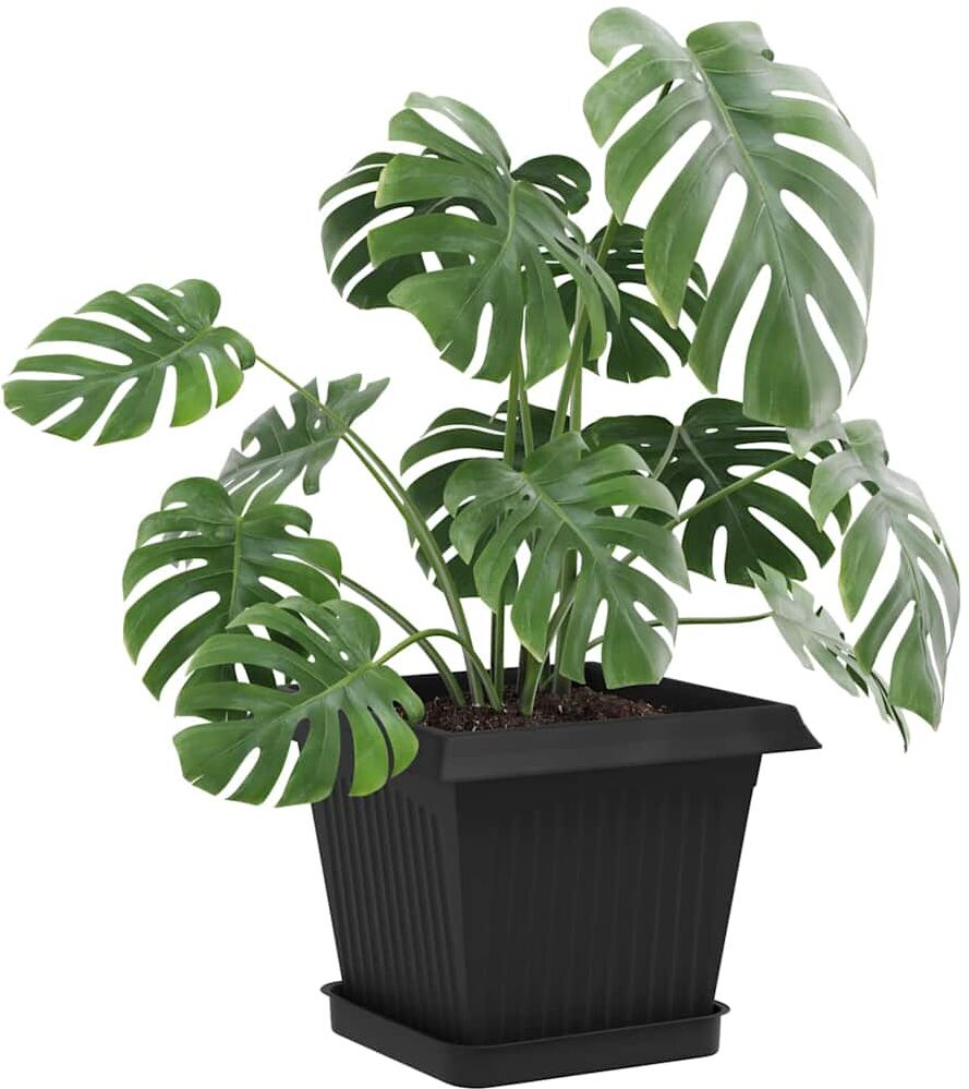 vidaXL Pots de plantes 24 pc Noir Plastique