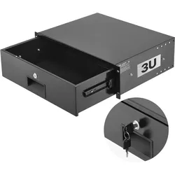 VEVOR 3U-Rackschublade, 22,68 kg, abschließbares Serverschrankgehäuse, Schiebeschublade mit Schloss & Kabelmanagementlöchern, für 482 mm Netzwerkgeräte-Server-AV-Rack oder Schrankgehäuse