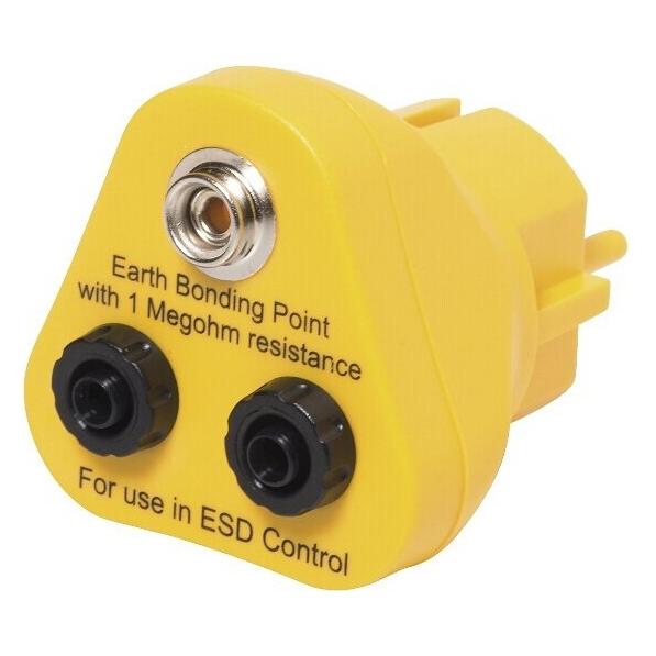 Top Swede ESD Erdungsstecker, 1 x 10 mm Druckknopf, gelb (Statikschutz) (SG-ES-10DK-GE)