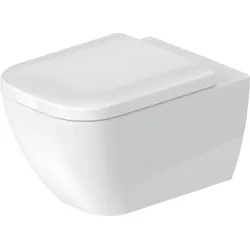 Duravit Wand-WC Happy D.2, Tiefspüler, ohne Spülrand, 540mm, mit verdeckter Befestigung, 2222090000, Farbe: Innenfarbe Weiß, Außenfarbe Weiß