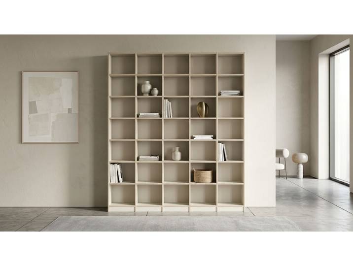 Bücherwand nach Maß Premium Dekore Weiß Multiplex Kante