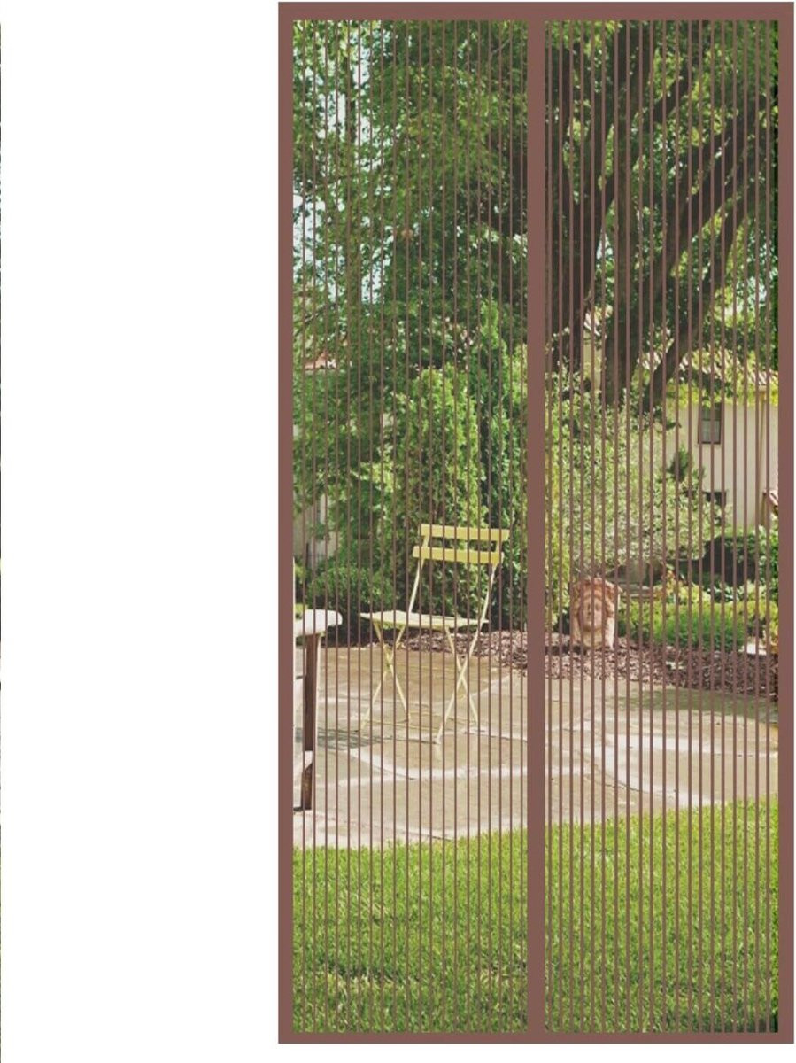 Bruin Magnetisch Hor Gordijn tegen Insecten - 90 x 245 cm
