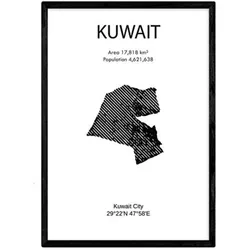 POSTER Country Map – Kuwait A3 Rahmenlos