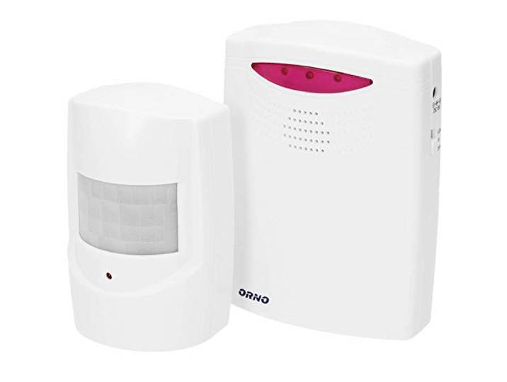 ORNO MA-705 draadloze bewegingsmelder met alarm, reikwijdte 120 m, IP44 waterdicht 1 bewegingsmelder inbegrepen