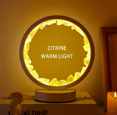 Inspire Essentials Amethyst Crystal LED Lamp Natural Gemstone Decorative Night Light citrine Warm