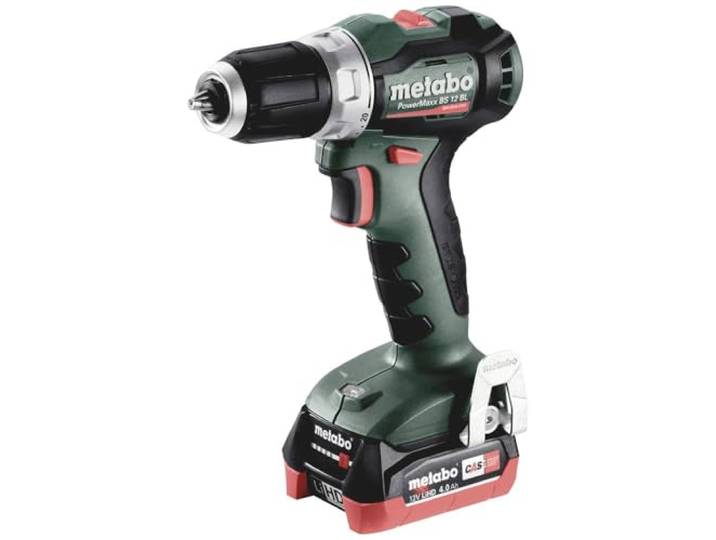 metabo PowerMaxx BS 12 BL 601044800 Perceuse-visseuse sans fil (12 V 2 x 4 Ah\, chargeur LiHD ASC 55- metaBOX 118\, avec lumière de travail LED)