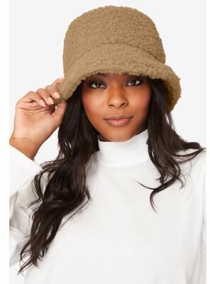 Women's Sherpa Bucket Hat. by Accessories For All in Soft Camel