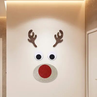 Rare Purchases Felt Cloth Christmas Door Stickers, Santa Claus Snowman Elk Window Decoration, Holiday Home Wall Decals santa Claus