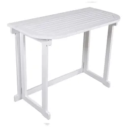DELUKE Balkontisch BRITTA - Eukalyptus, Weißgrau, 100x50x76cm | Gartentisch Balkon-Tisch Kleiner Tisch Terrassentisch Verandatisch