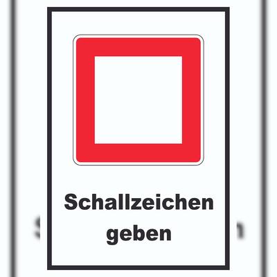 HB-Druck Schallzeichen geben Schild mit Symbol und text Horn benutzen A0 (841x1189mm)