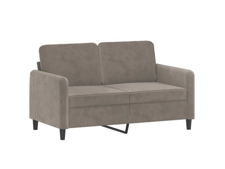 vidaXL Sofa 2-Sitzer-Sofa Hellgrau 120 cm Samt