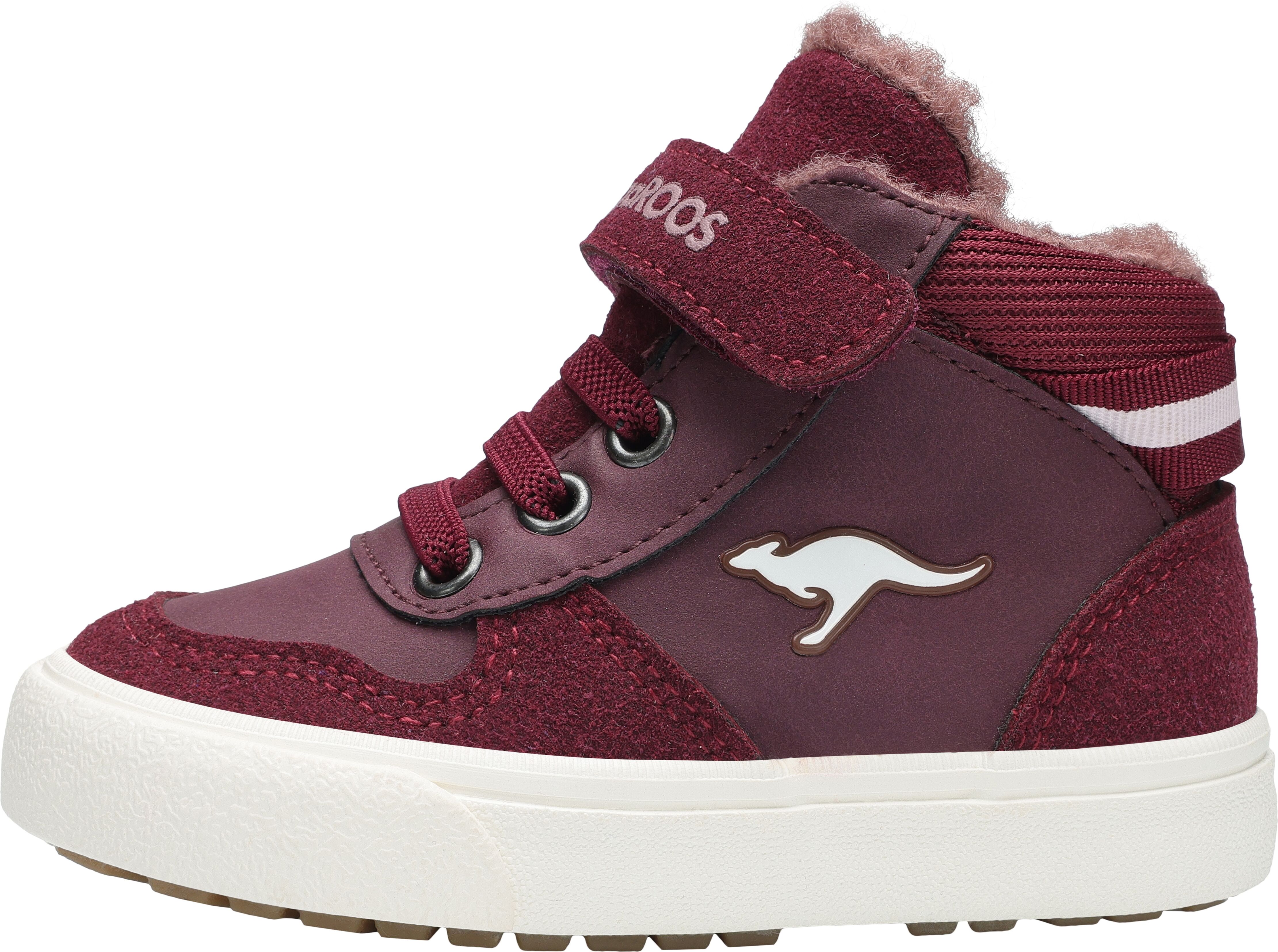 Sneaker KANGAROOS "KAVU SHADY EV", Jungen, Gr. 23, wärmend, schwarz (schwarzberry, grape), Synthetik, Textil, Schuhe Sneaker, Warmfutter schwarzberry, grape 23, wärmend