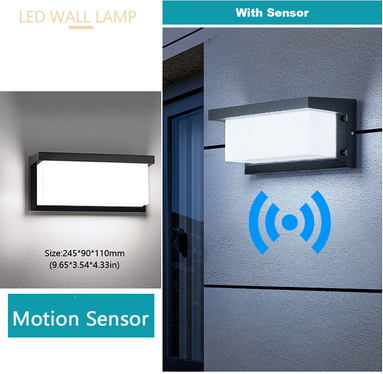 Multisell Products Hub Radar Motion Sensor Outdoor Lamp With Waterproof LED Wall Light For Balcony And Garden Use 16w motion Sensor warm White