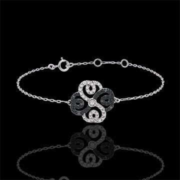 Edenly Armband SolitÃ¤r Frische - WeiÃŸgold, schwarze und weiÃŸe Diamanten - Ve