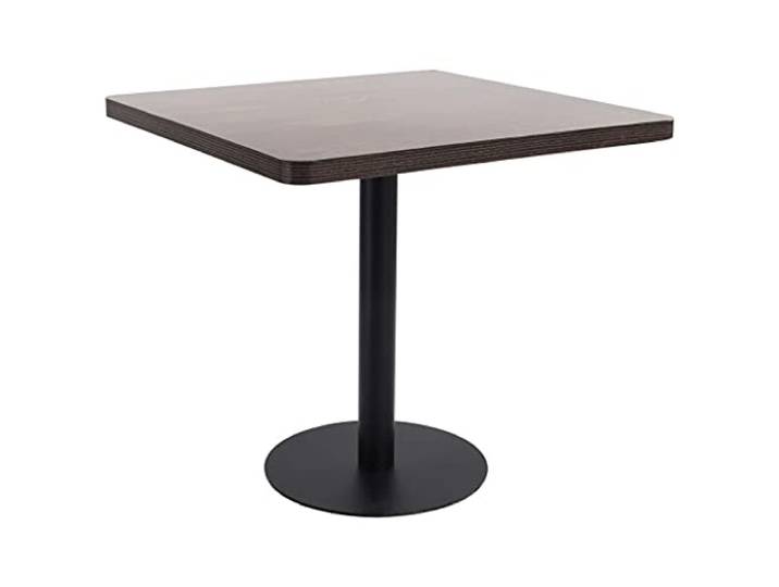 vidaXL Bistrotisch für 2 Personen Bartisch Bartresen Stehtisch Tresentisch Esstisch Tisch Küchentisch Partytisch Dunkelbraun 80x80cm MDF