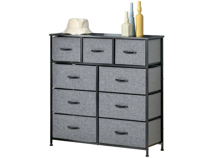 Commode commode chambre en tissu meuble de rangement d'appoint se glisse dans un angle perdu 100 x 30 x 100 cm gris