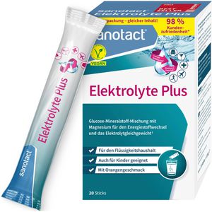Sanotact Elektrolyte Plus, 20 Sticks, Pulver, mit Orangengeschmack