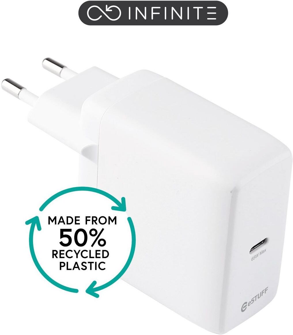 eSTUFF ES637067 INFINITE USB-C GaN Charger 65W PD EU Plug White